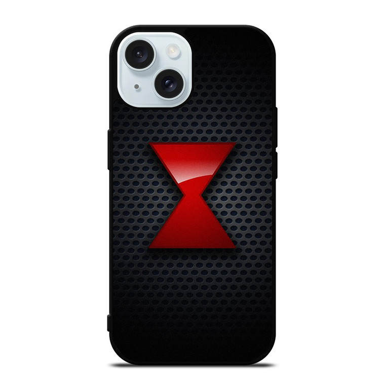 BLACK WIDOW MARVEL SYMBOL iPhone 15 Case Cover
