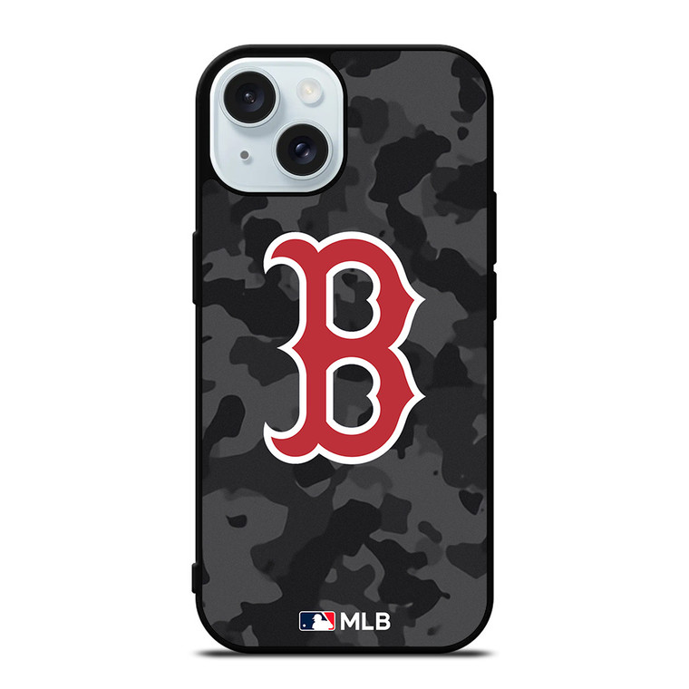 BOSTON RED SOX BASEBALL BLACK CAMO iPhone 15 Case Cover