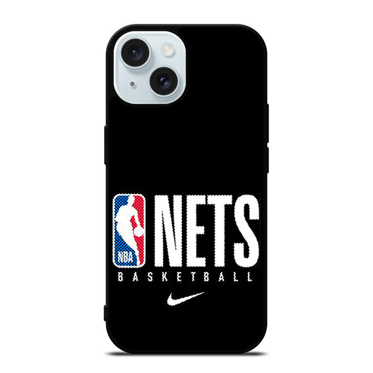 BROOKLYN NETS NBA BASKETBALL LOGO iPhone 15 Case Cover