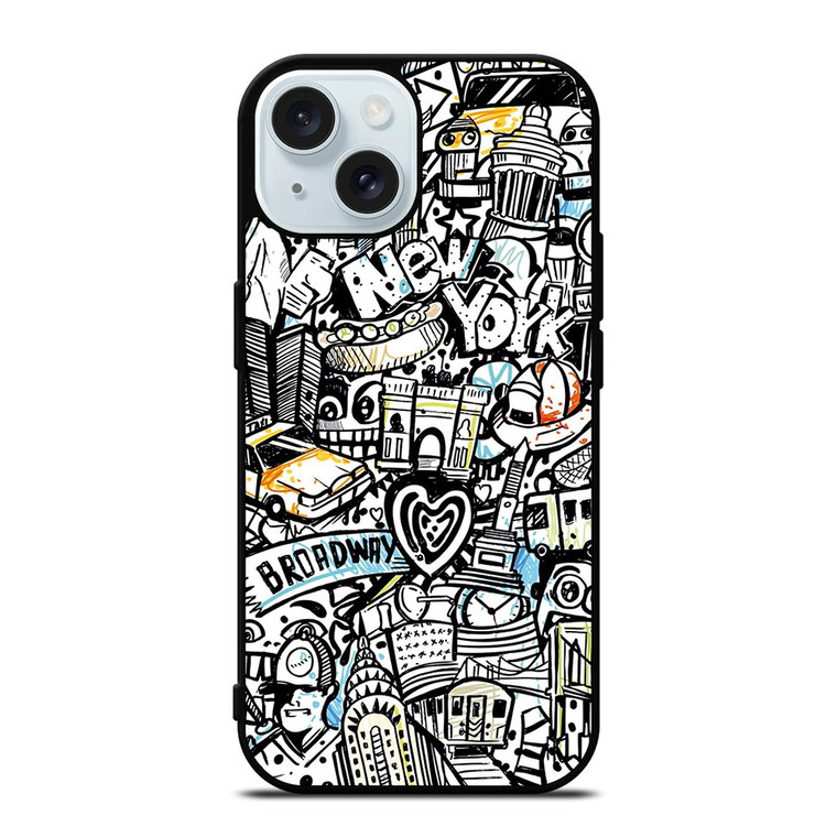 BROOKLYN NEW YORK ART iPhone 15 Case Cover