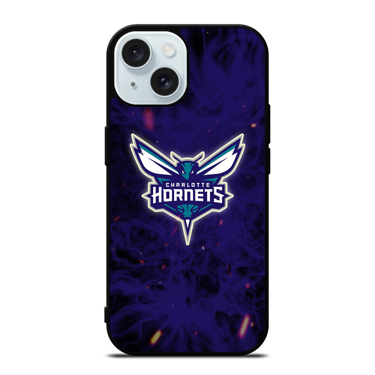 CHARLOTTE HORNETS BASKETBALL NBA FIRE iPhone 15 Case Cover