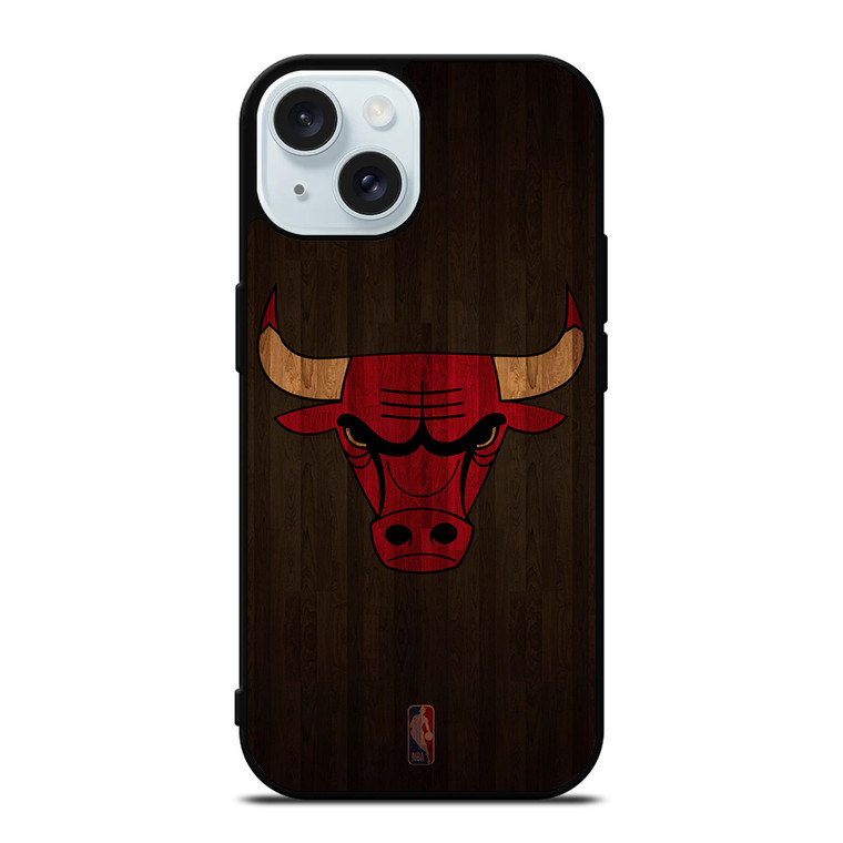CHICAGO BULLS BASKETBALL COURT NBA iPhone 15 Case Cover