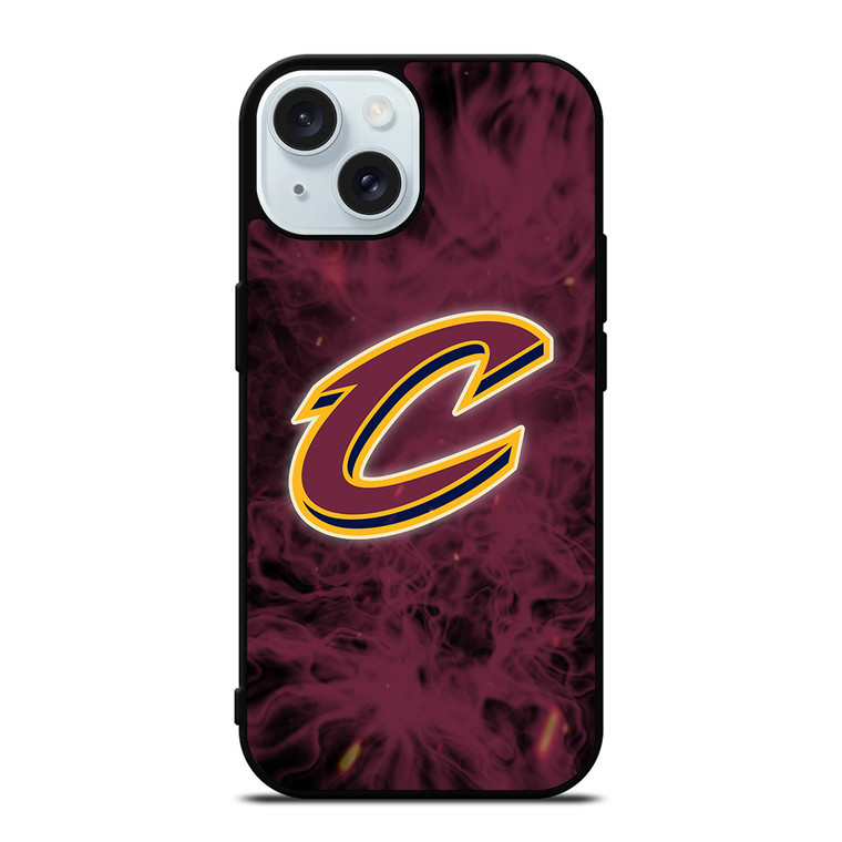 CLEVELAND CAVALIERS BASKETBALL NBA FIRE iPhone 15 Case Cover