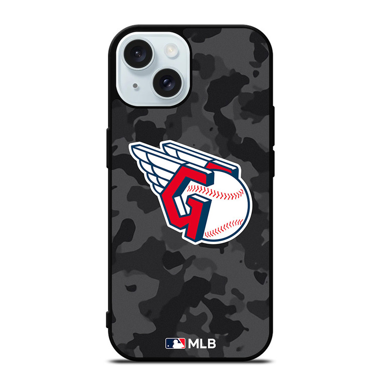 CLEVELAND GUARDIANS BASEBALL BLACK CAMO iPhone 15 Case Cover