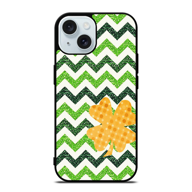 CUTE GREEN CHEVRON iPhone 15 Case Cover