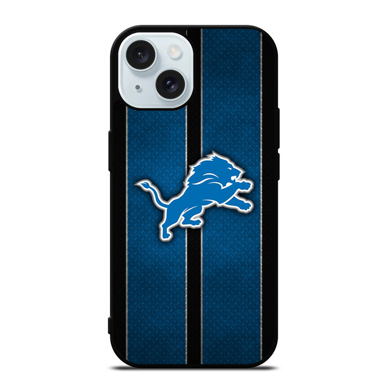 DETROIT LIONS NFL METAL STRIPE iPhone 15 Case Cover