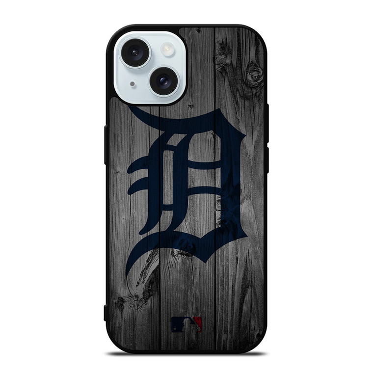 DETROIT TIGERS BASEBALL MLB WOOD LOGO iPhone 15 Case Cover