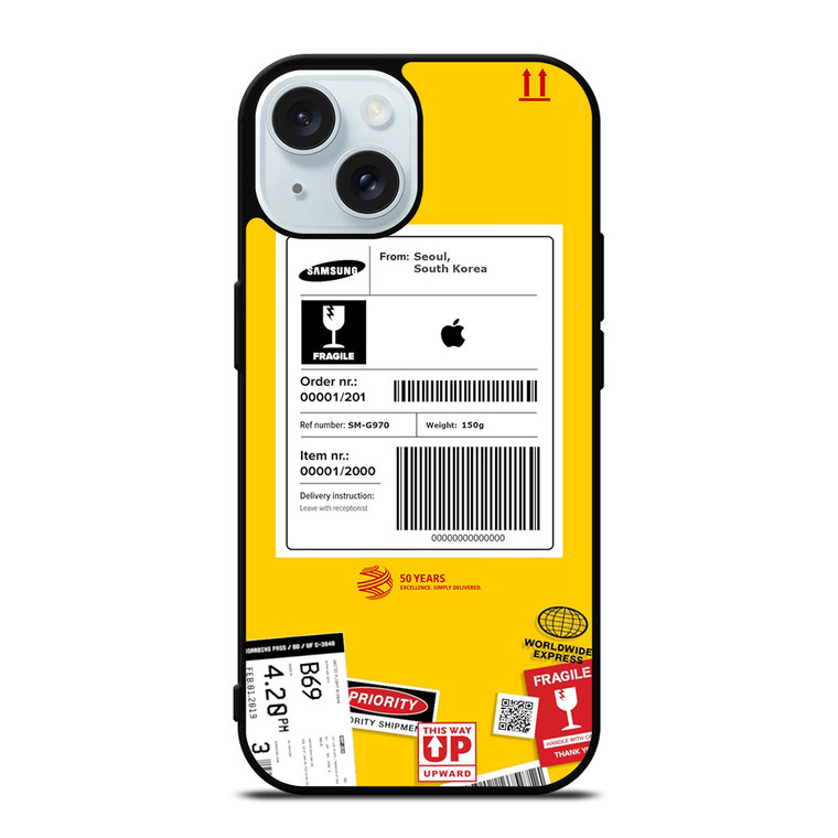DHL SHIPPING EXPRESS LABEL APPLE iPhone 15 Case Cover
