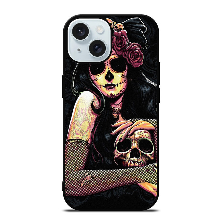 DIA DE LOS MUERTOS ART iPhone 15 Case Cover