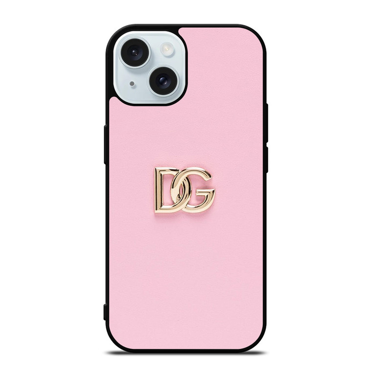 DOLCE AND GABBANA PINK LOGO iPhone 15 Case Cover