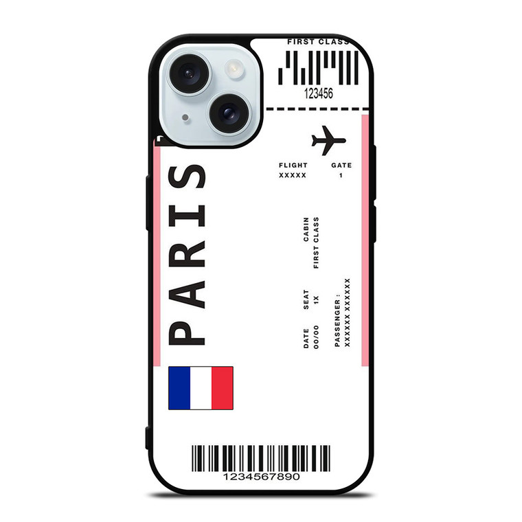 FLIGHT TICKETS FRANCE PARIS iPhone 15 Case Cover
