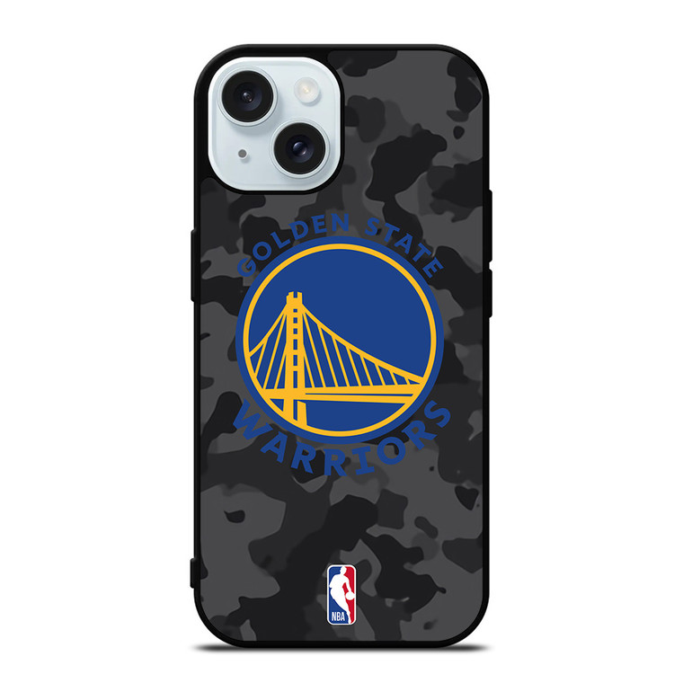 GOLDEN STATE WARRIORS BLACK CAMO iPhone 15 Case Cover