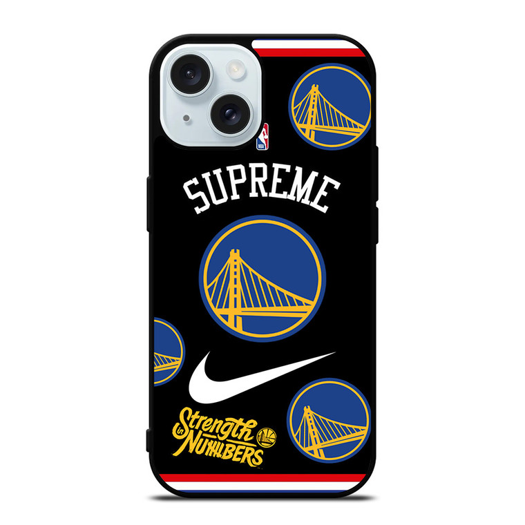 GOLDEN STATE WARRIORS NBA X SUPREME NIKE iPhone 15 Case Cover