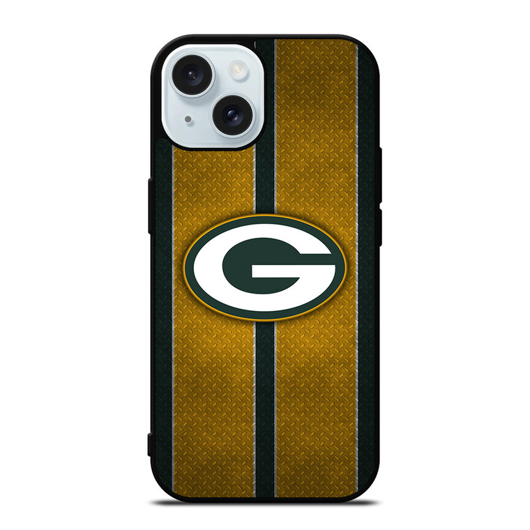 GREEN BAY PACKERS NFL METAL STRIPE iPhone 15 Case Cover