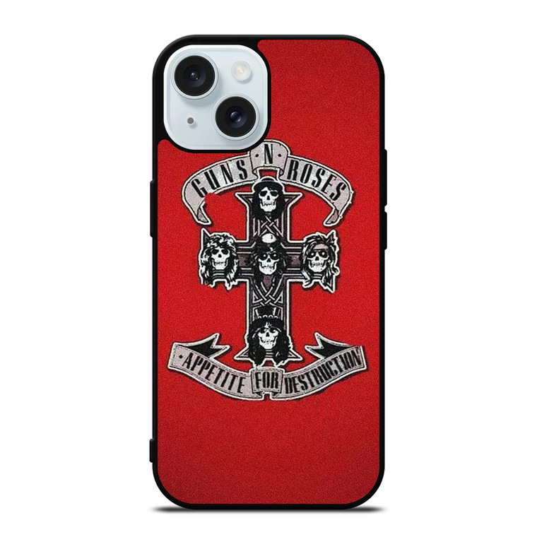 GUNS N ROSES ROCK BAND RED iPhone 15 Case Cover