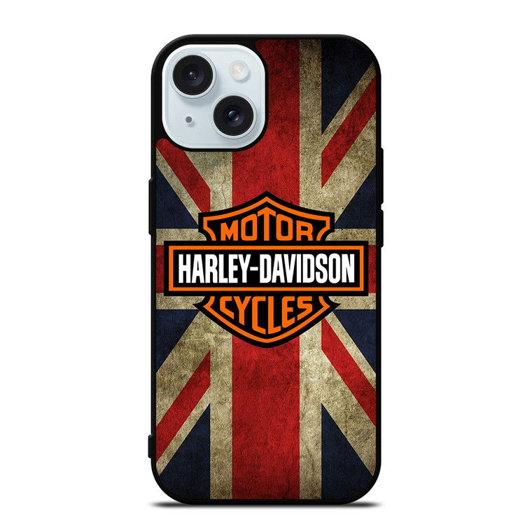 HARLEY DAVIDSON BRITISH UNION JACK iPhone 15 Case Cover