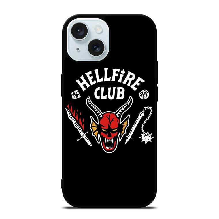 HELLFIRE CLUB STRANGER THINGS BLACK iPhone 15 Case Cover
