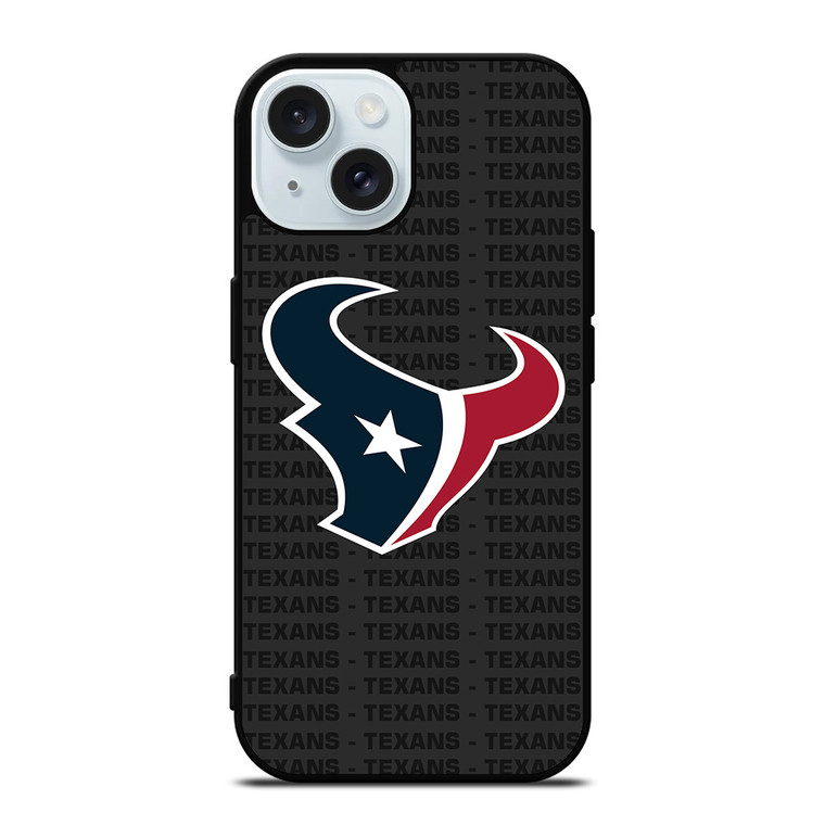 HOUSTON TEXANS FOOTBALL TEXT iPhone 15 Case Cover