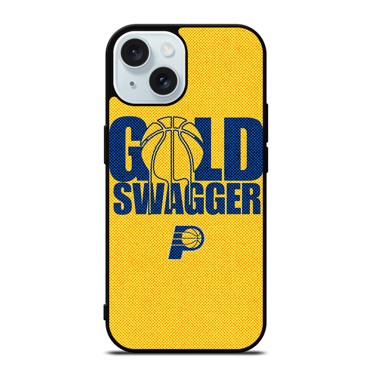 INDIANA PACERS NBA BASKETBALL GOLD SWAGGER iPhone 15 Case Cover