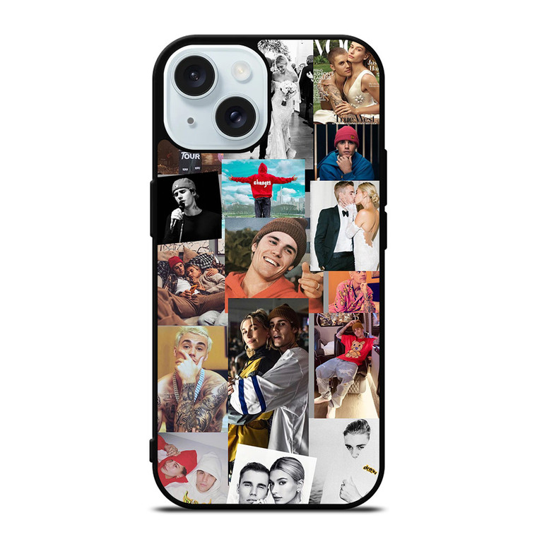 JUSTIN AND HAILEY BIEBER COLLAGE iPhone 15 Case Cover