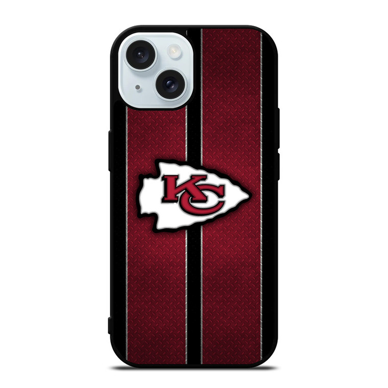 KANSAS CITY CHIEFS NFL METAL STRIPE iPhone 15 Case Cover