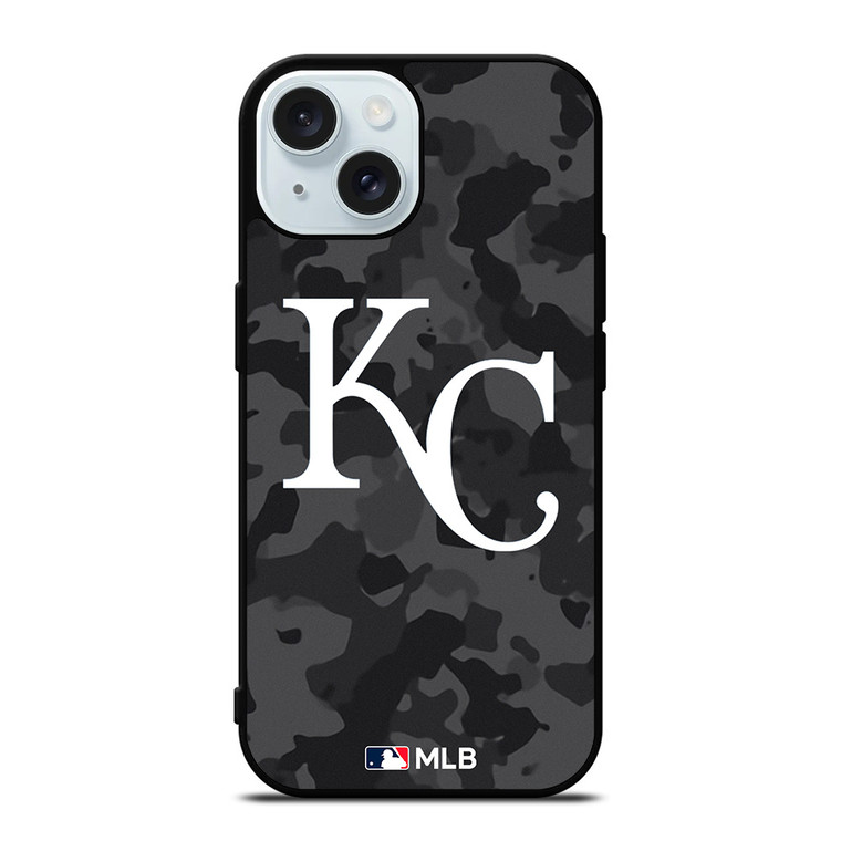 KANSAS CITY ROYALS BASEBALL BLACK CAMO iPhone 15 Case Cover