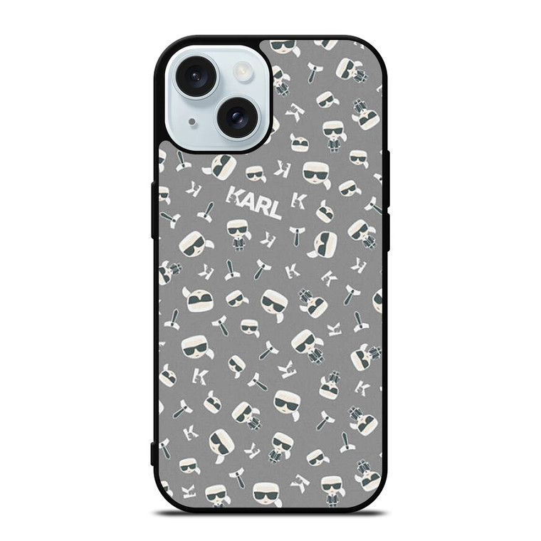 KARL LAGERFIELD PATTERN iPhone 15 Case Cover