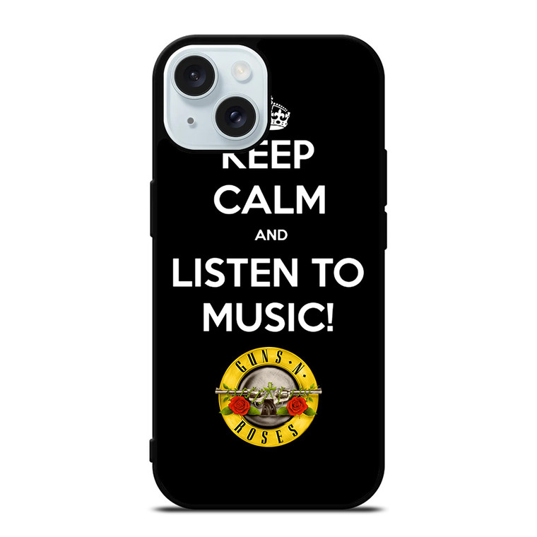 KEEP CALM AND LISTEN GUNS N ROSES iPhone 15 Case Cover