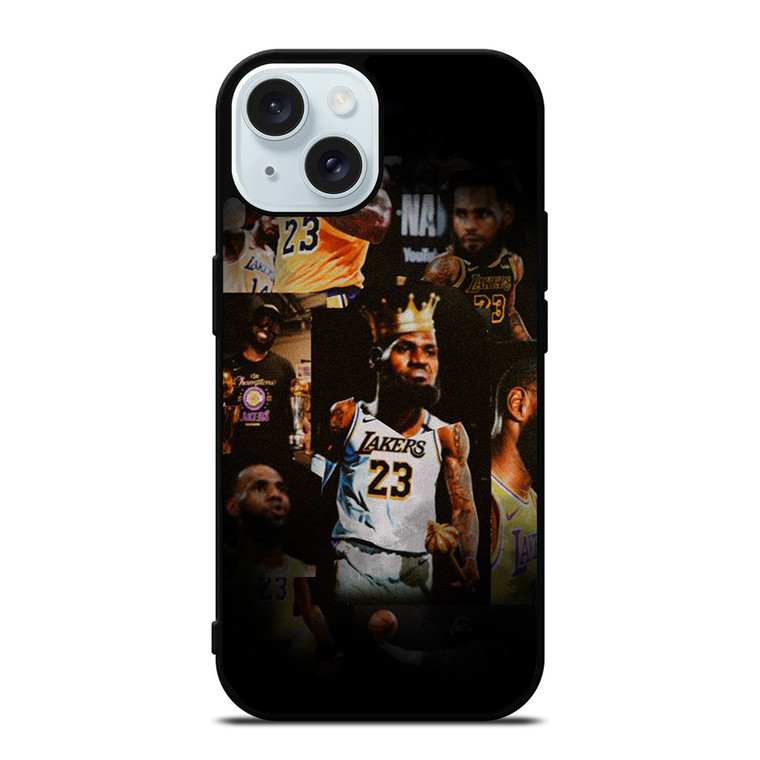 LEBRON JAMES LAKERS COLLAGE iPhone 15 Case Cover LEBRON JAMES LAKERS COLLAGE iPhone 15 Case Cover