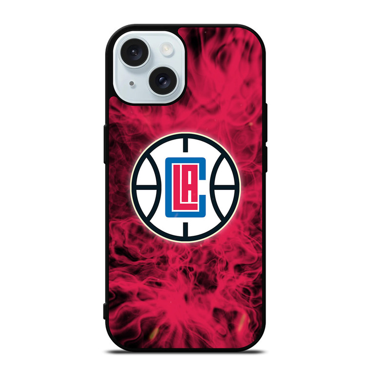 LOS ANGELES CLIPPERS BASKETBALL NBA FIRE iPhone 15 Case Cover