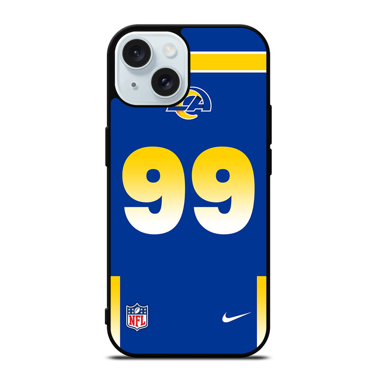 LOS ANGELES RAMS AARON DONALD 99 NFL NIKE iPhone 15 Case Cover
