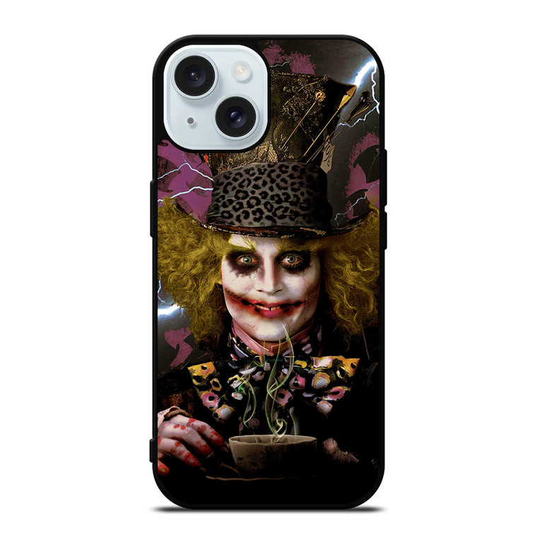 MAD HATTER ALICE IN WONDERLAND MOVIES iPhone 15 Case Cover MAD HATTER ALICE IN WONDERLAND MOVIES iPhone 15 Case Cover