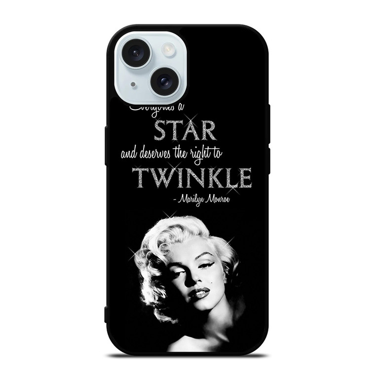 MARILYN MONROE BLACK QUOTES iPhone 15 Case Cover