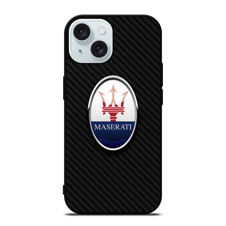 MASERATI LOGO CARBON FIBER iPhone 15 Case Cover