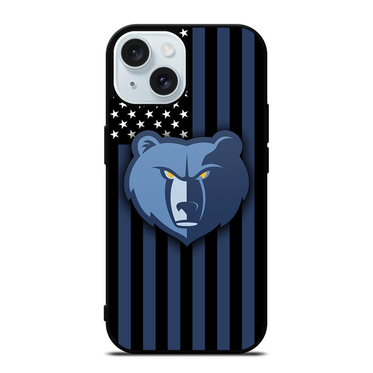 MEMPHIS GRIZZLIES NBA USA FLAG iPhone 15 Case Cover