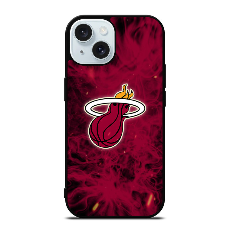 MIAMI HEAT BASKETBALL NBA FIRES iPhone 15 Case Cover