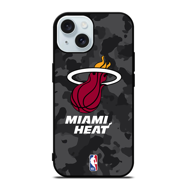 MIAMI HEAT BLACK CAMO iPhone 15 Case Cover