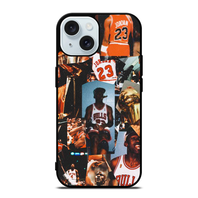 MICHAEL JORDAN RETRO COLLAGE iPhone 15 Case Cover MICHAEL JORDAN RETRO COLLAGE iPhone 15 Case Cover