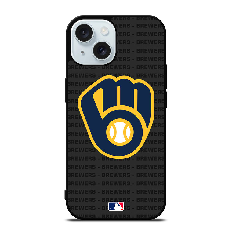 MILWAUKEE BREWERS BASEBALL BLACK iPhone 15 Case Cover