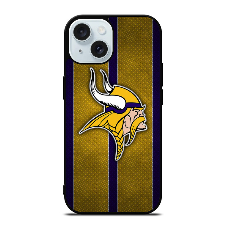 MINNESOTA VIKINGS NFL METAL STRIPE iPhone 15 Case Cover