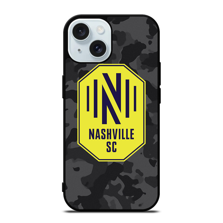 NASHVILLE SC MLS BLACK CAMO iPhone 15 Case Cover