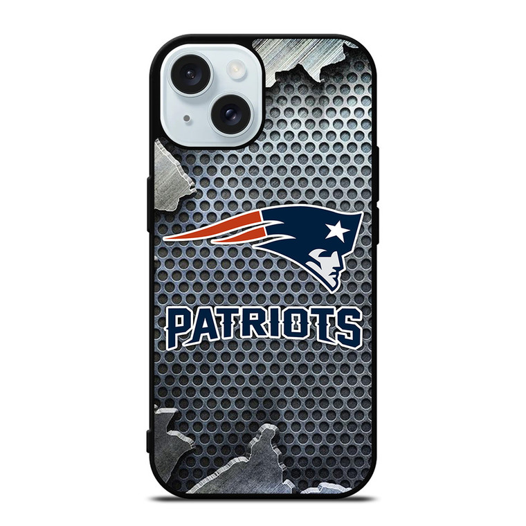 NEW ENGLAND PATRIOTS BROKEN METAL iPhone 15 Case Cover NEW ENGLAND PATRIOTS BROKEN METAL iPhone 15 Case Cover