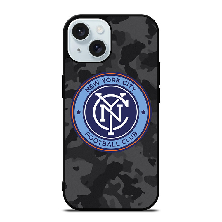 NEW YORK CITY FC MLS BLACK CAMO iPhone 15 Case Cover