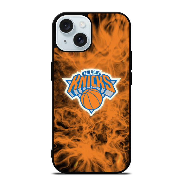NEW YORK KNICKS BASKETBALL NBA FIRE iPhone 15 Case Cover