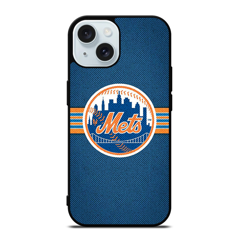 NEW YORK METS MLB BASEBALL LOGO iPhone 15 Case Cover