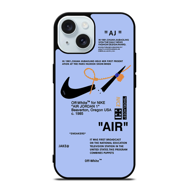 NIKE AIR OFF WHITE TARO iPhone 15 Case Cover