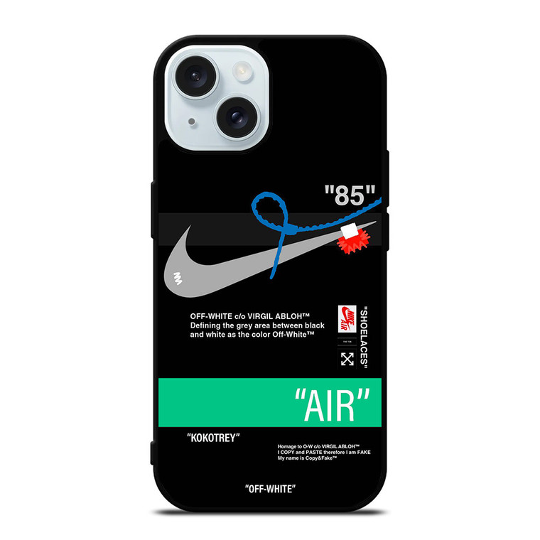 NIKE AIR OFF WHITE iPhone 15 Case Cover