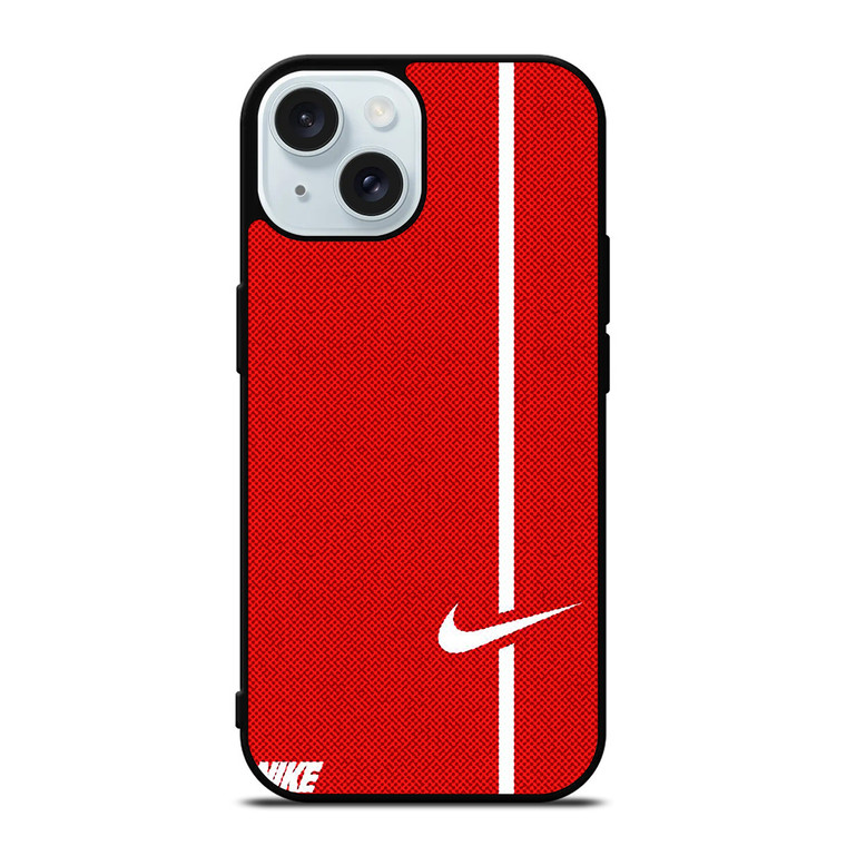 NIKE LOGO RED STRIPE iPhone 15 Case Cover