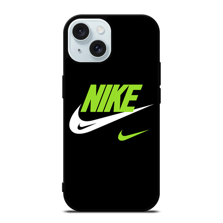 NIKE SWOOSH GREEN iPhone 15 Case Cover
