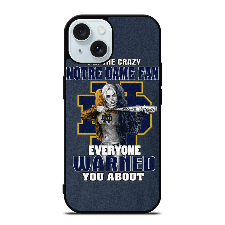 NOTRE DAME FIGHTING HARLEY QUINN iPhone 15 Case Cover NOTRE DAME FIGHTING HARLEY QUINN iPhone 15 Case Cover